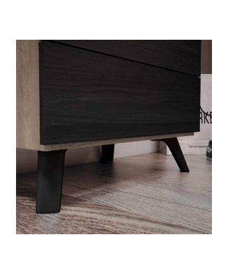 Dormitorio completo en color madera shamal con acabados en gris hierro Dormitorio completo en color madera shamal con acabados en gris hierro