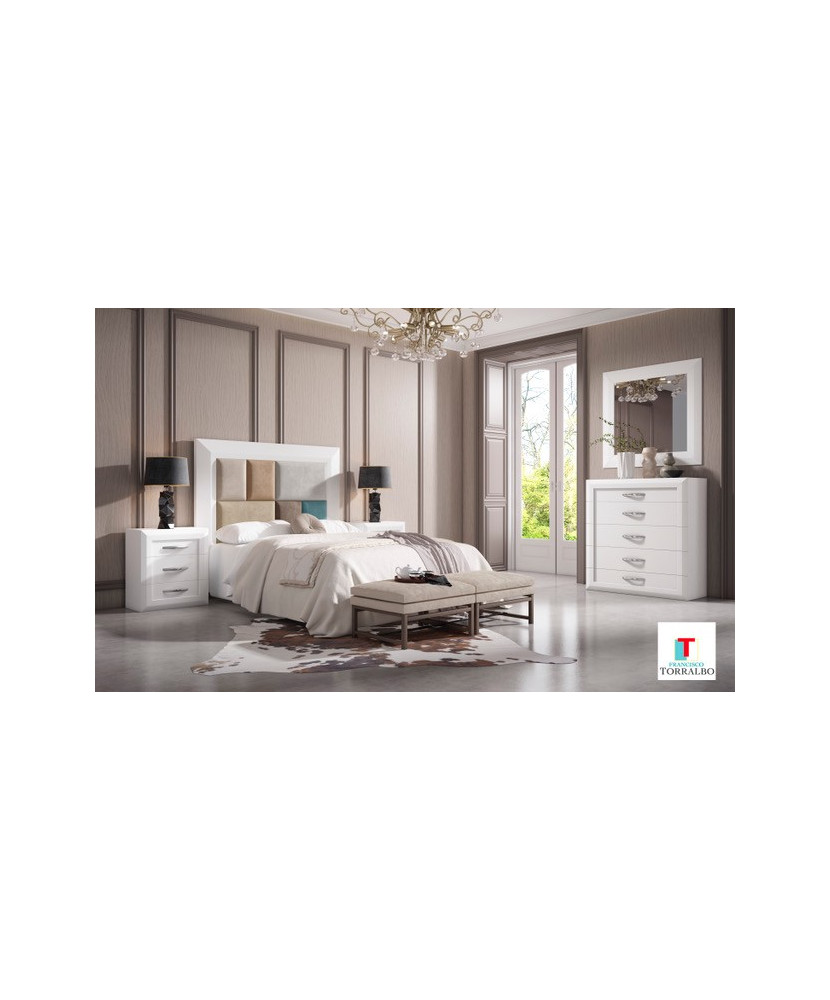 Composición mueble de dormitorio tapizado variado