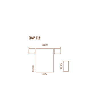 Dormitorio de matrimonio con cama y dos mesitas Dormitorio de matrimonio con cama y dos mesitas