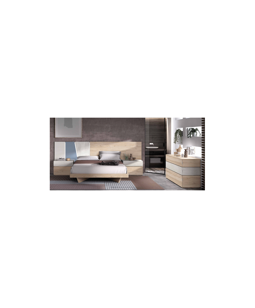 Dormitorio de matrimonio con cama y dos mesitas Dormitorio de matrimonio con cama y dos mesitas