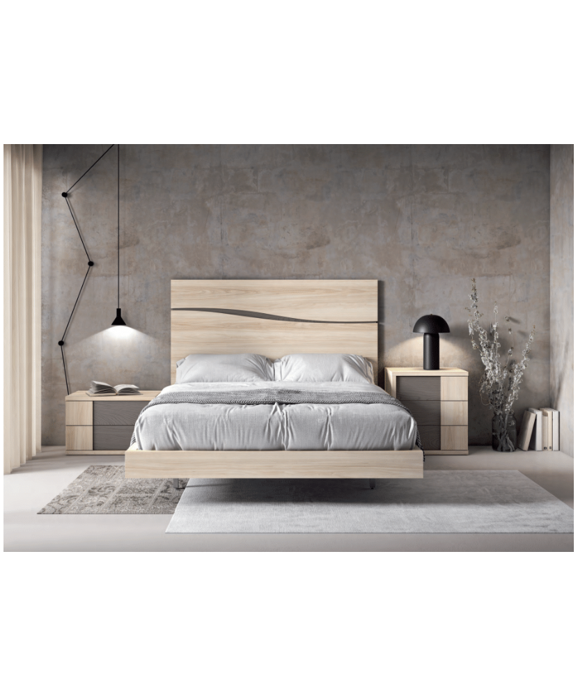 Dormitorio con cabecero y dos mesitas Dormitorio con cabecero y dos mesitas