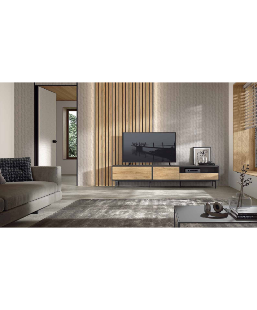Mueble de Salón con Luces LED para una Estética Moderna