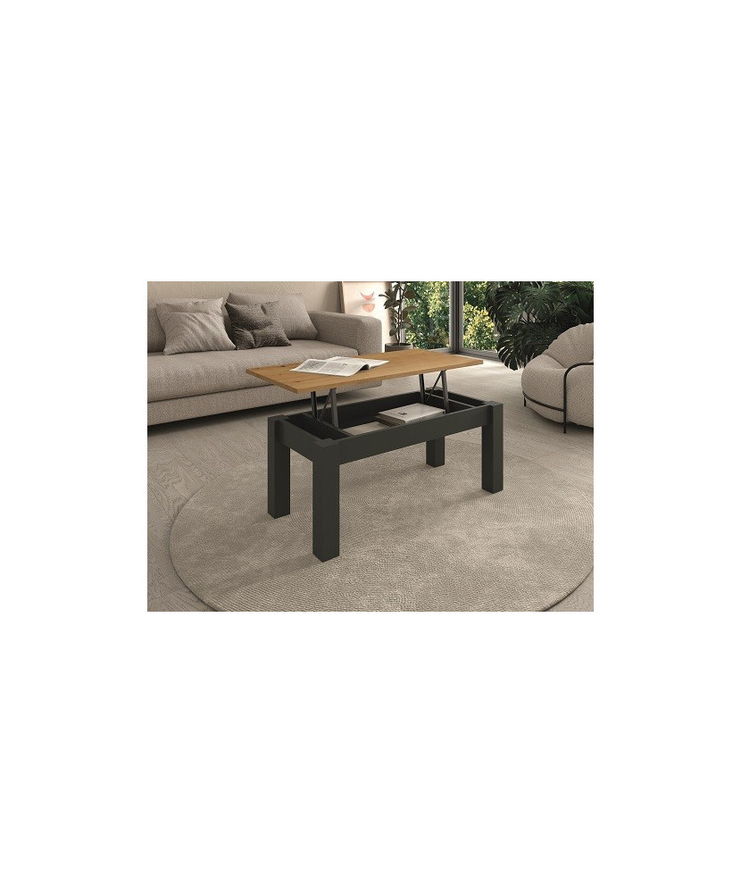 Mesa de centro rectangular elevable