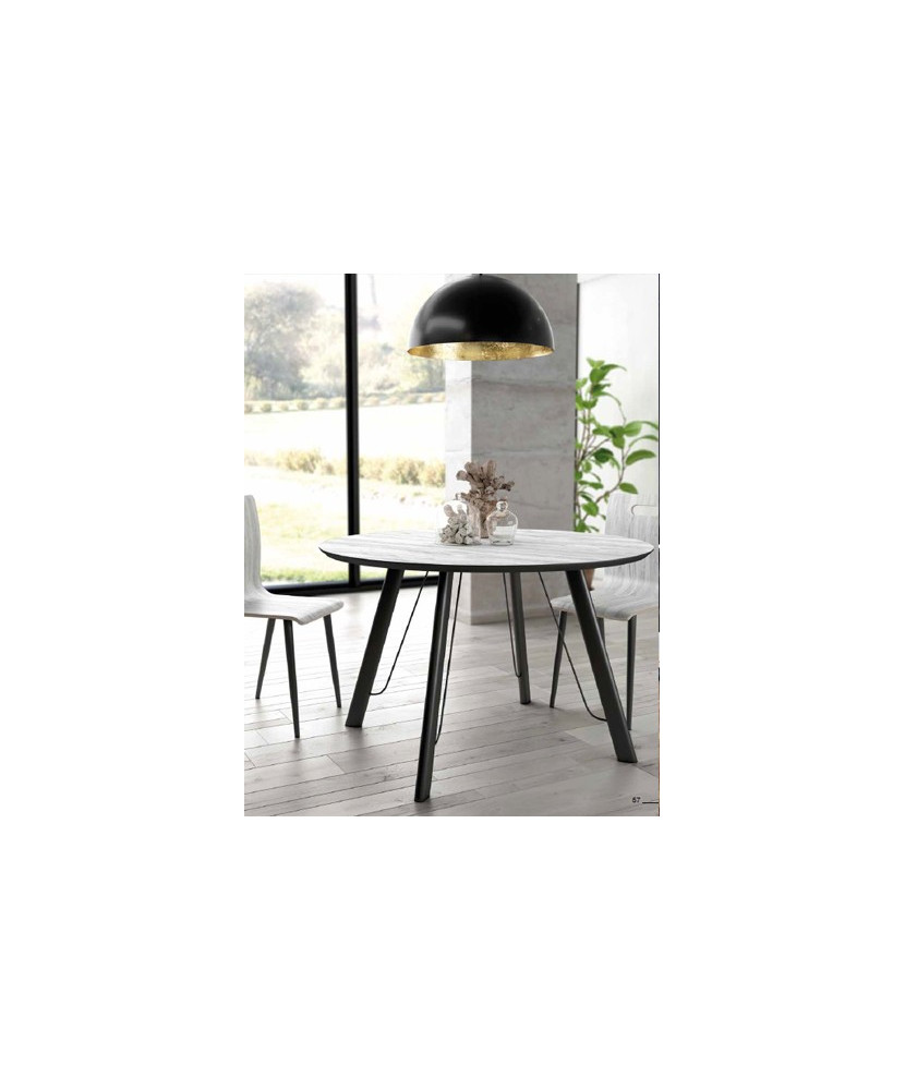 Mesa de comedor redonda con patas metálicas de 120cm de diámetro Mesa de comedor redonda con patas metálicas de 120cm de diámetro