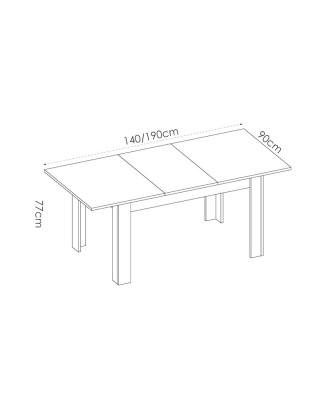 Mesa de comedor extensible 190x90 cm Mesa de comedor extensible 190x90 cm