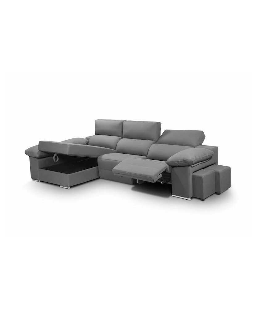 Sofá con chaiselongue motorizado