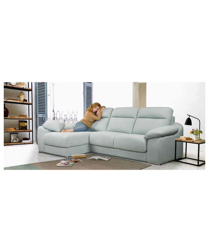Sofá 3 plazas 182 cm + chaiselongue 104 cm