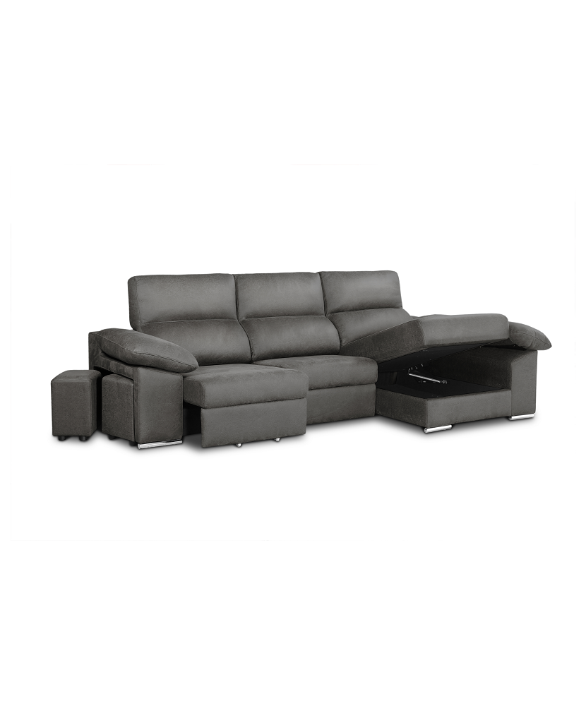 Sofá extraíble con ruedas al suelo