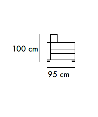 Sofá de 2 plazas y chaiselongue 230 cm