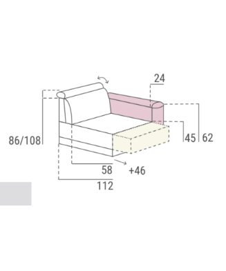 Sofá chaiselongue super extensible de 203 cm