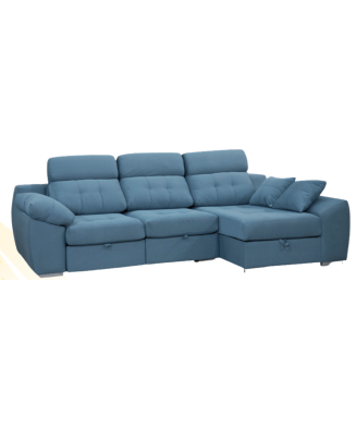 Sofá de dos plaza y chaiselongue con dos arcones