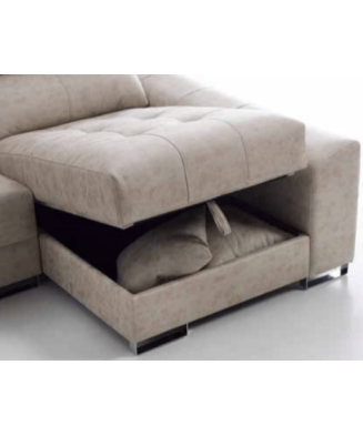 Sofá de dos plaza deslizante con arcón en chaiselonge