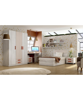 Dormitorio juvenil con armario moderno y barato