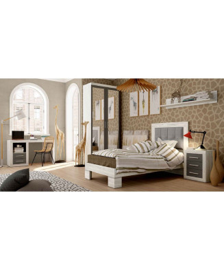 Dormitorio infantil en acabado en textil humo