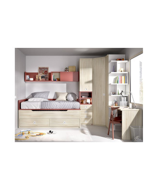 Dormitorio juvenil completo con armario amplio