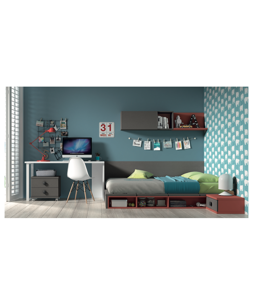 Dormitorio juvenil con escritorio