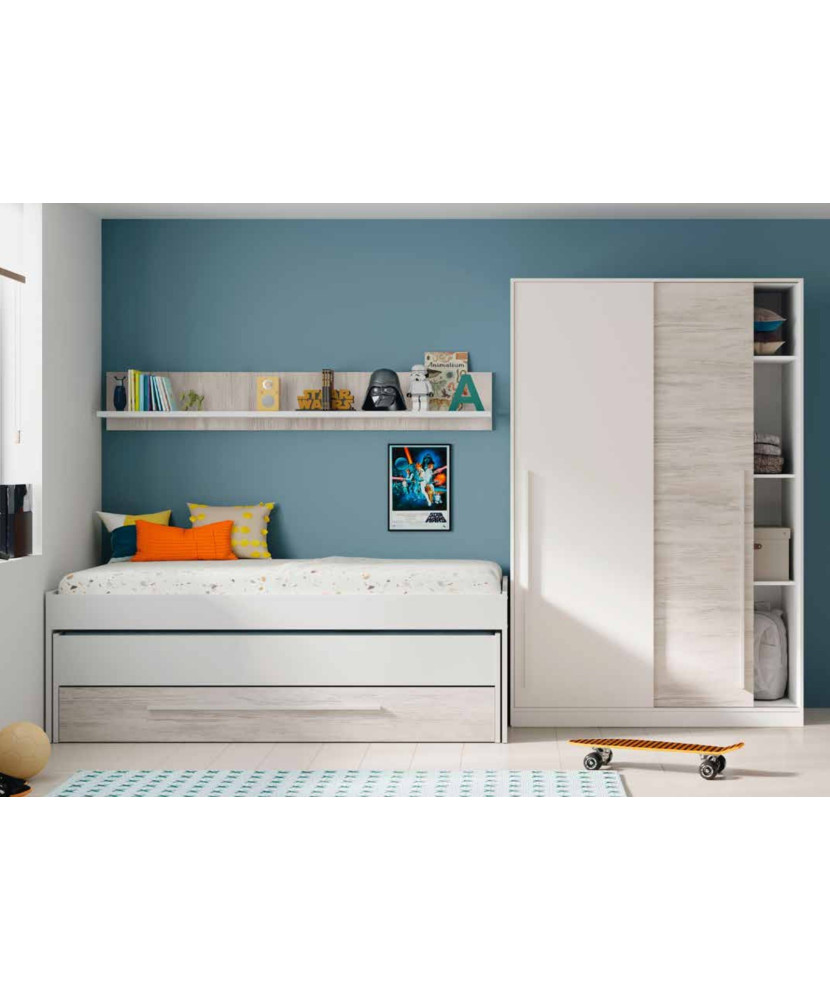 Dormitorio juvenil con cama doble