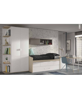 Dormitorio juvenil completo con arcón zapatero