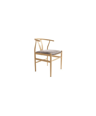 Pack de 2 sillas de metal con asiento tapizado