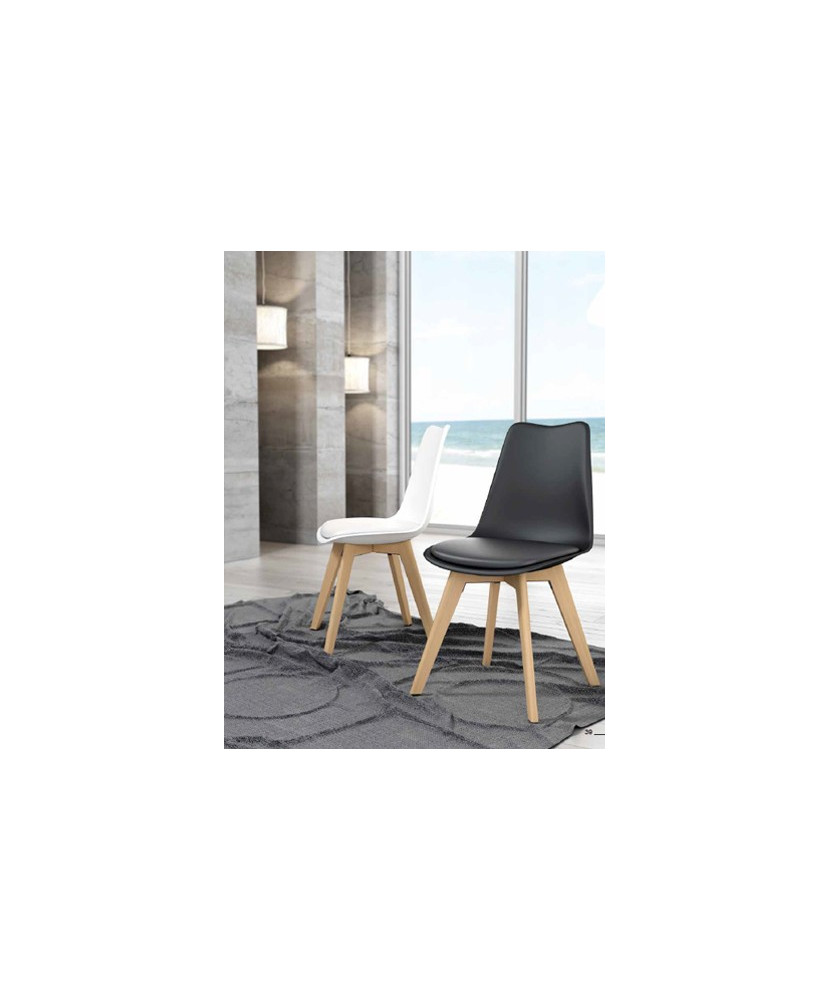 Pack de 4 sillas tapizadas con respaldo de polipropileno