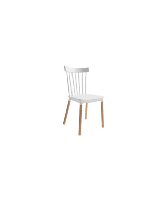 Pack de 4 sillas de polipropileno con patas de madera