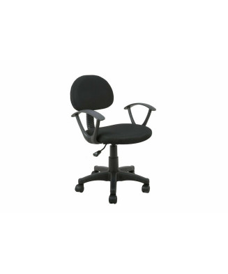 Silla de estudio con asiento y respaldo textil y base de nylon disponible en 3 colores