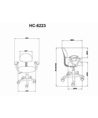 Silla de estudio con asiento y respaldo textil y base de nylon disponible en 3 colores