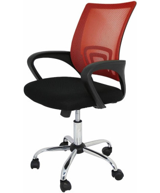 Silla de estudio infantil juvenil con asiento textil y respaldo en rejilla transpirable