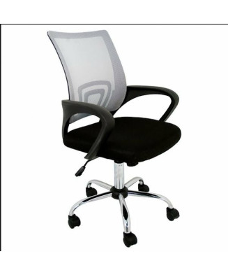 Silla de estudio infantil juvenil con asiento textil y respaldo en rejilla transpirable