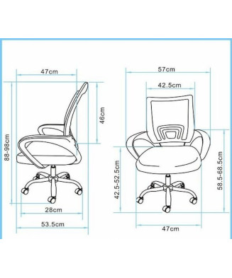 Silla de estudio infantil juvenil con asiento textil y respaldo en rejilla transpirable