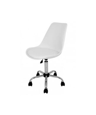 Silla de estudio infantil juvenil con siento acolchado en símil piel disponible en 3 colores