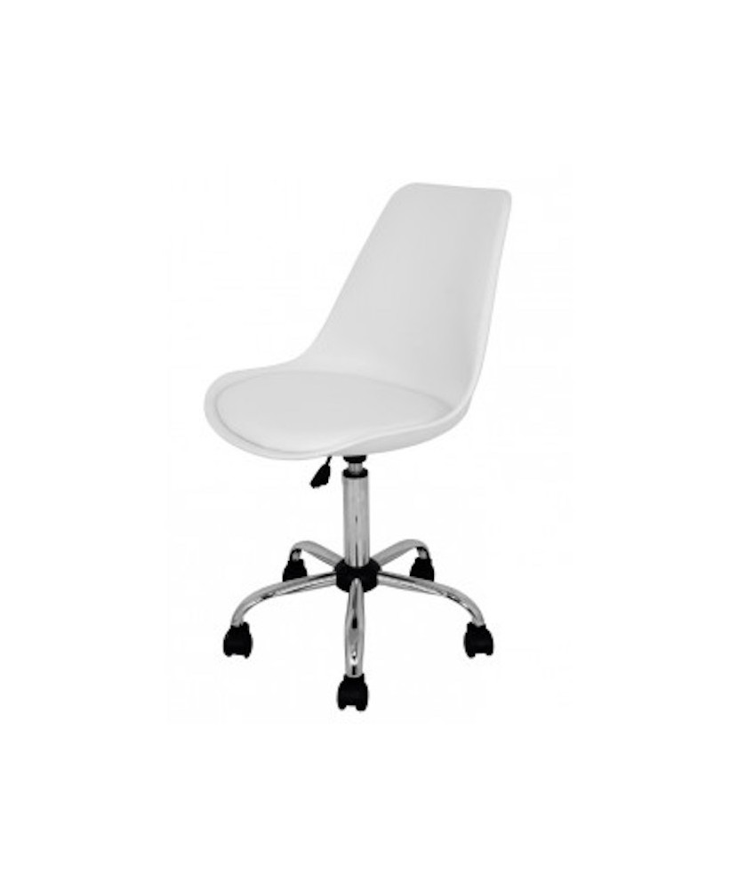 Silla de estudio infantil juvenil con siento acolchado en símil piel disponible en 3 colores