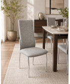 Silla de Comedor Tapizada Gris 59€ | Centro Liquidación
