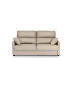 Sofá cama sistema italiano beige con colchón 140x190 cm, respaldos reclinables y almohadas laterales