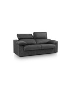 Sofá cama sistema italiano gris oscuro tapizado con respaldos abatibles y colchón 140x190 cm