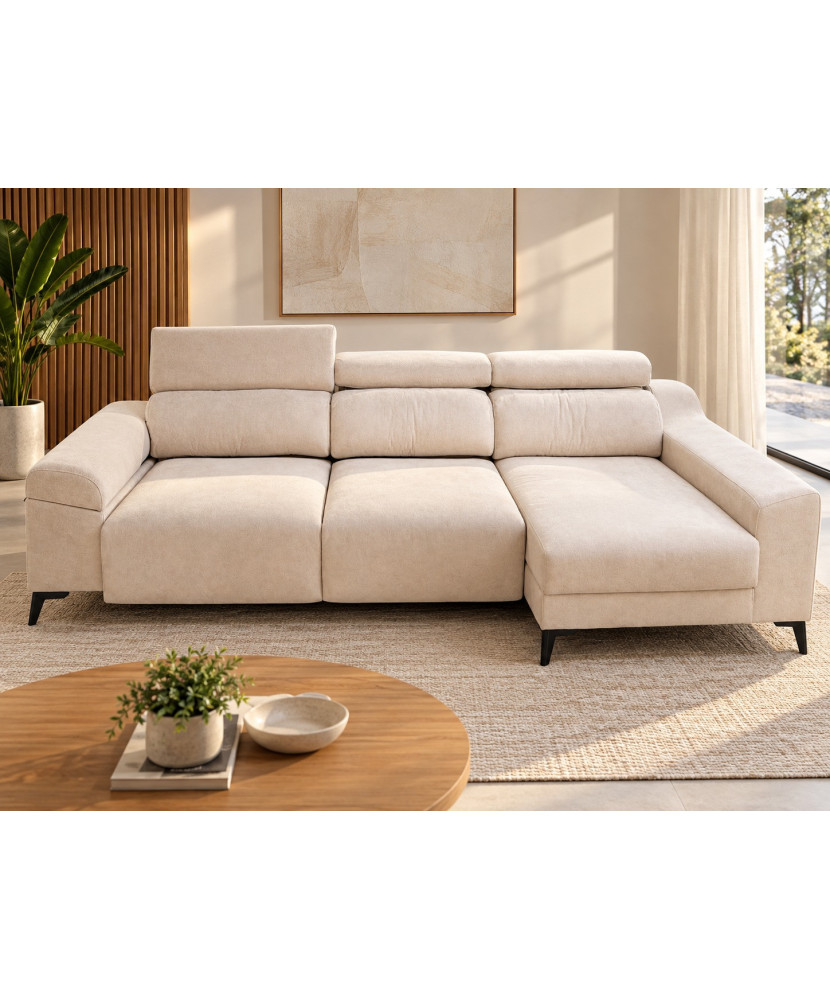 Sofá chaise longue cama Jess con arcón