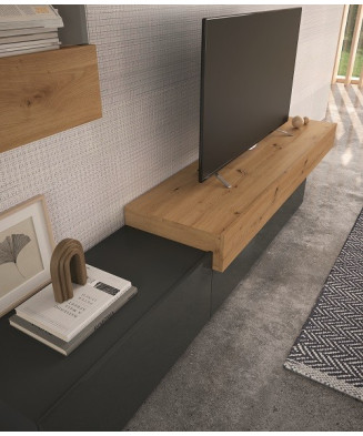 Mueble de salón moderno en color grafito