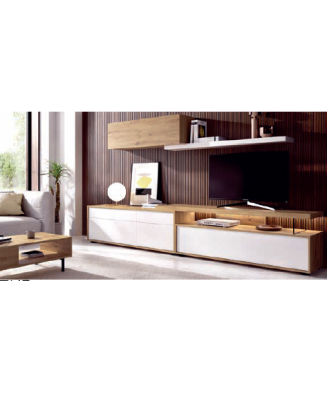 Mueble de salón en dos tonos de madera