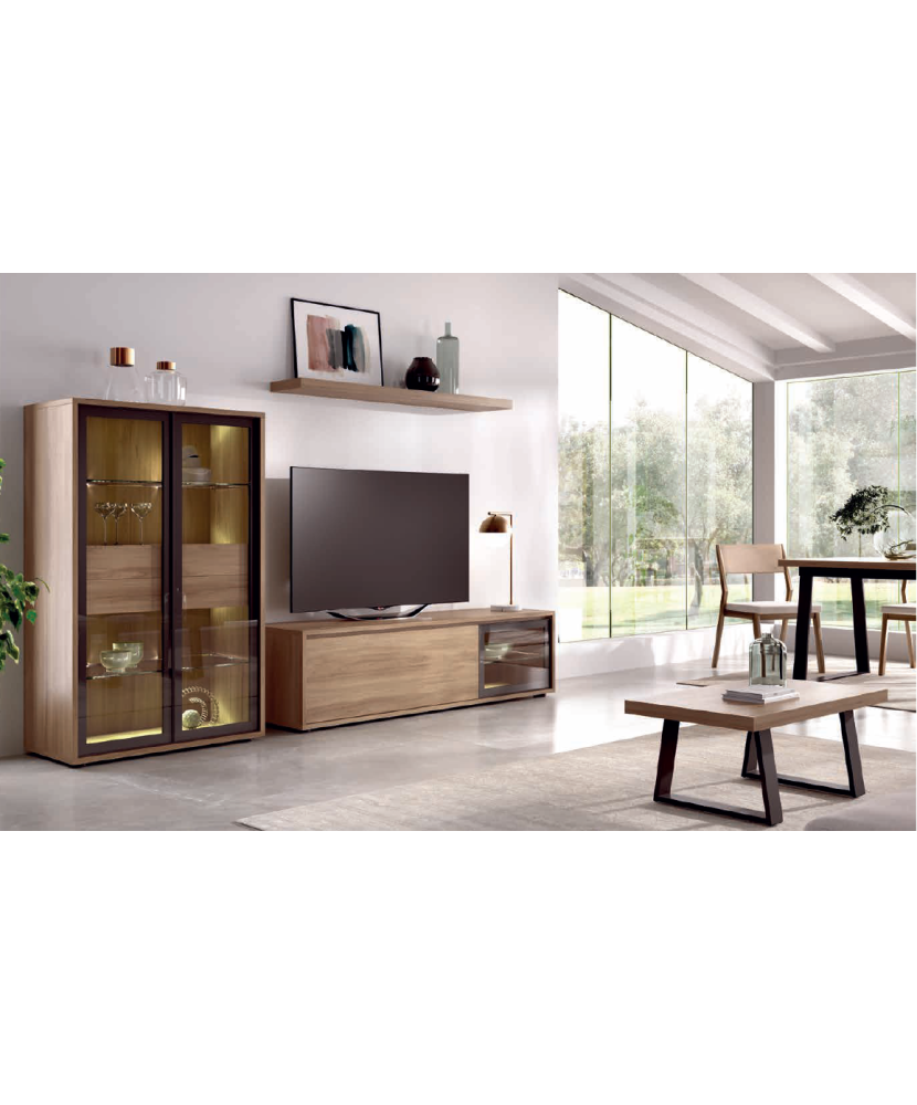 Mueble de salón en tono madera