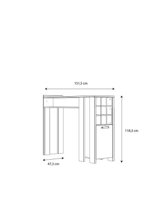 Mueble auxiliar barra con botellero y armario