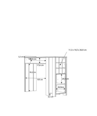 Mueble auxiliar barra con botellero y armario
