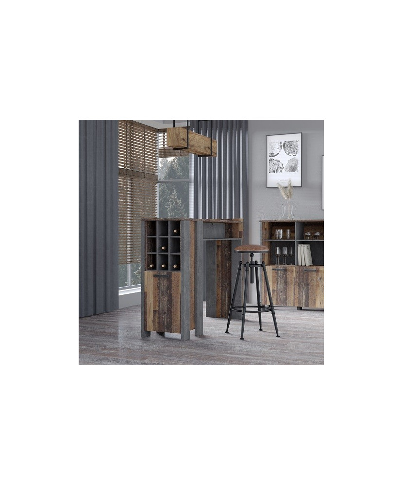 Mueble auxiliar barra con botellero y armario