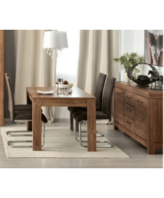 Salón completo con vitrina y mesa comedor