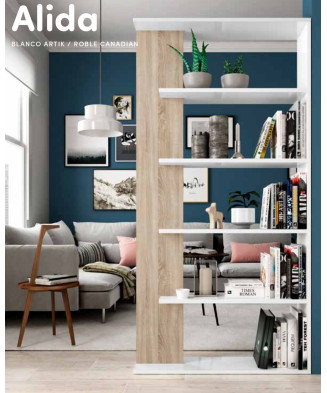 Estantería de salón blanco roble