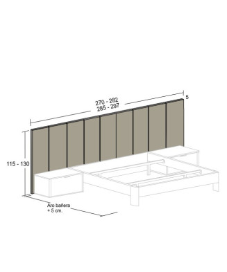 Dormitorio con cabecero tapizado