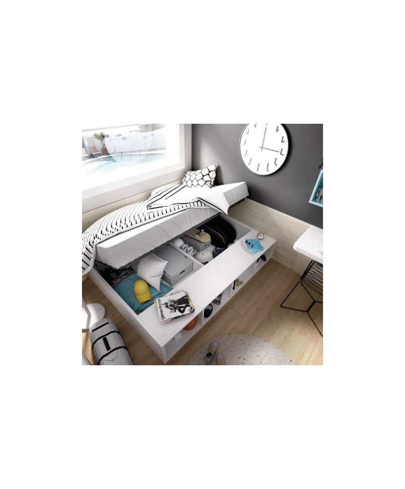 Cama juvenil con almacenaje