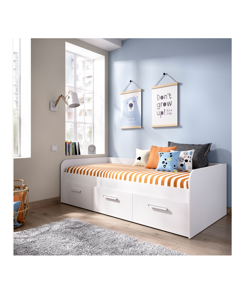 Cama nido con tres cajones